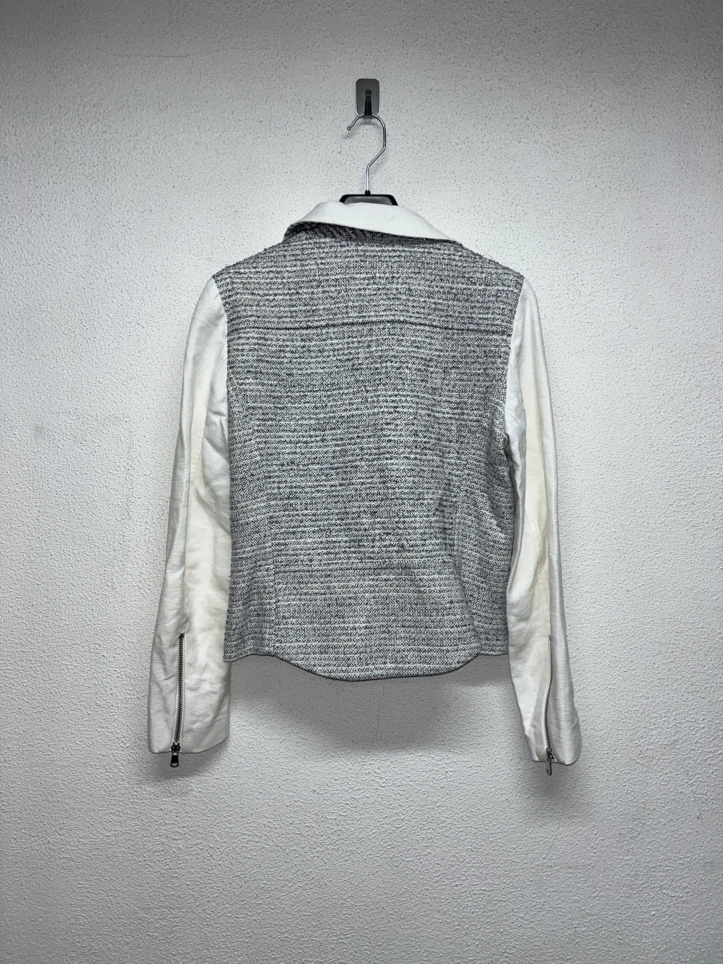 SANDRO biker tweed asymmetrical jacket (M)