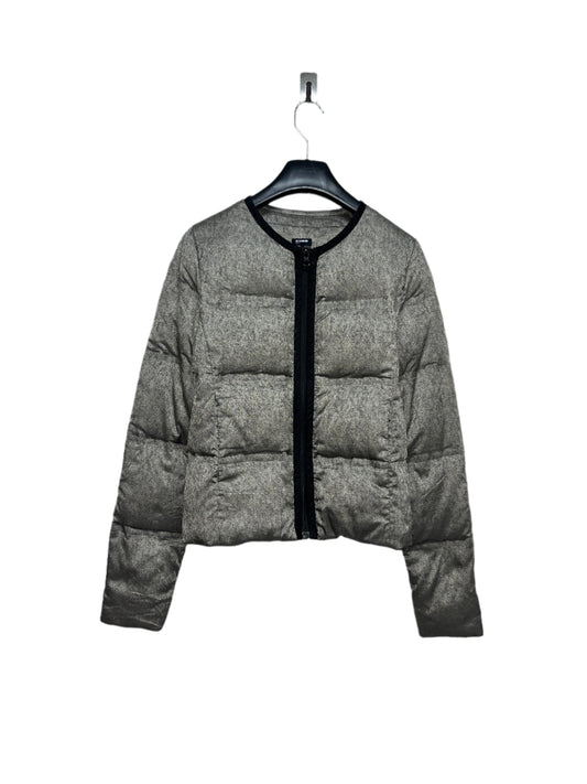 JIL SANDER metallic grey puffer jacket (XS)