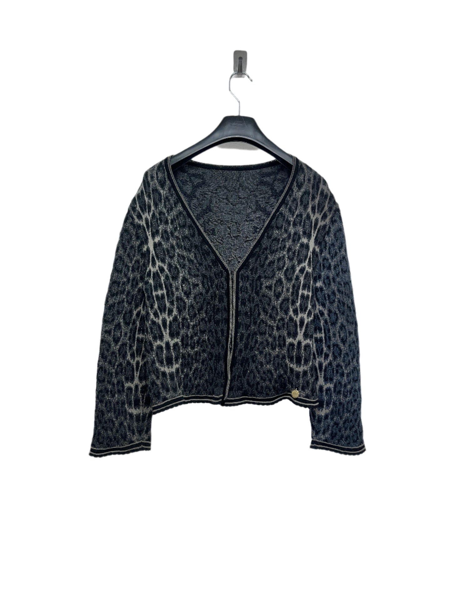 ROBERTO CAVALLI animal print wool and viscose cardigan (L)