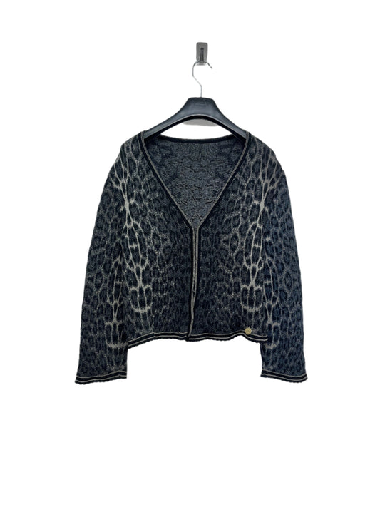ROBERTO CAVALLI animal print wool and viscose cardigan (L)