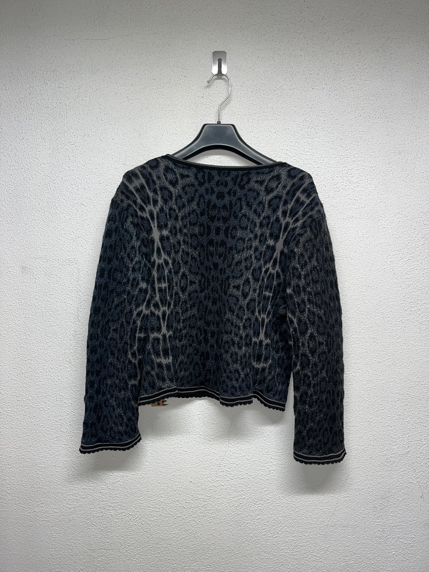 ROBERTO CAVALLI animal print wool and viscose cardigan (L)