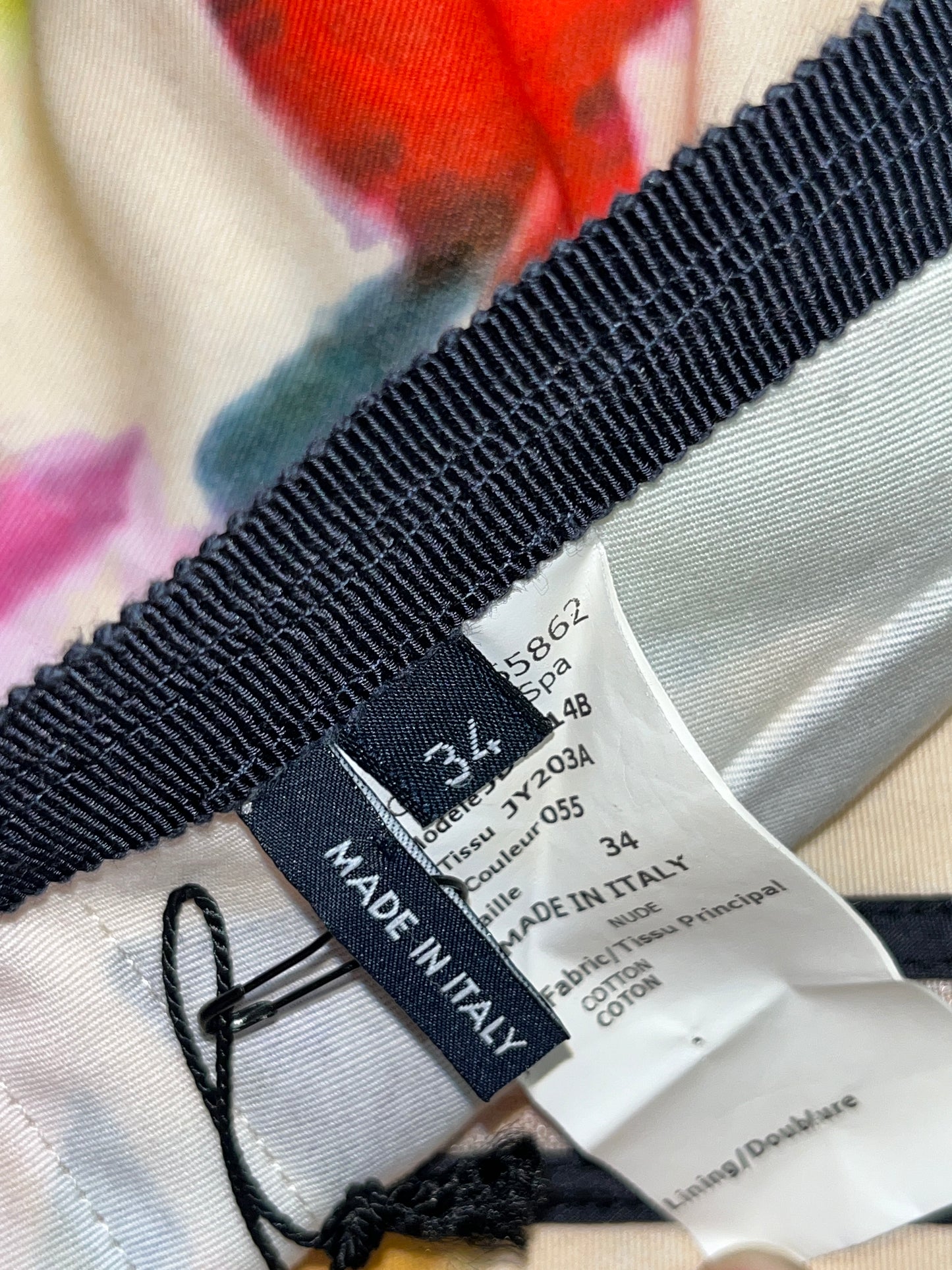 JIL SANDER graphic pleated midi distressed skirt (S)