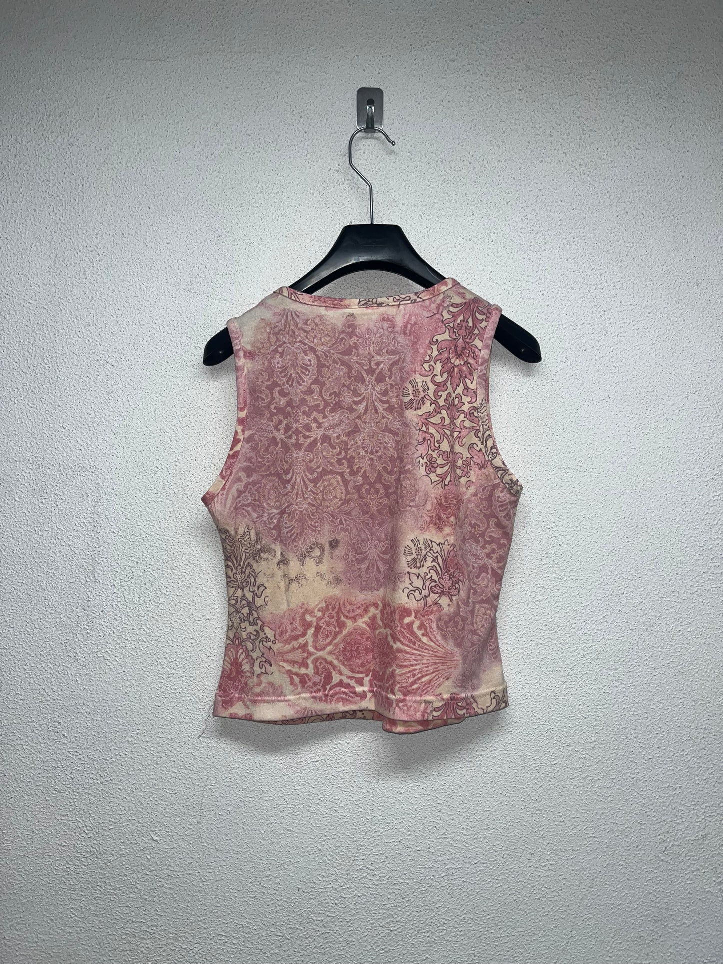 VINTAGE pink printed top (M)