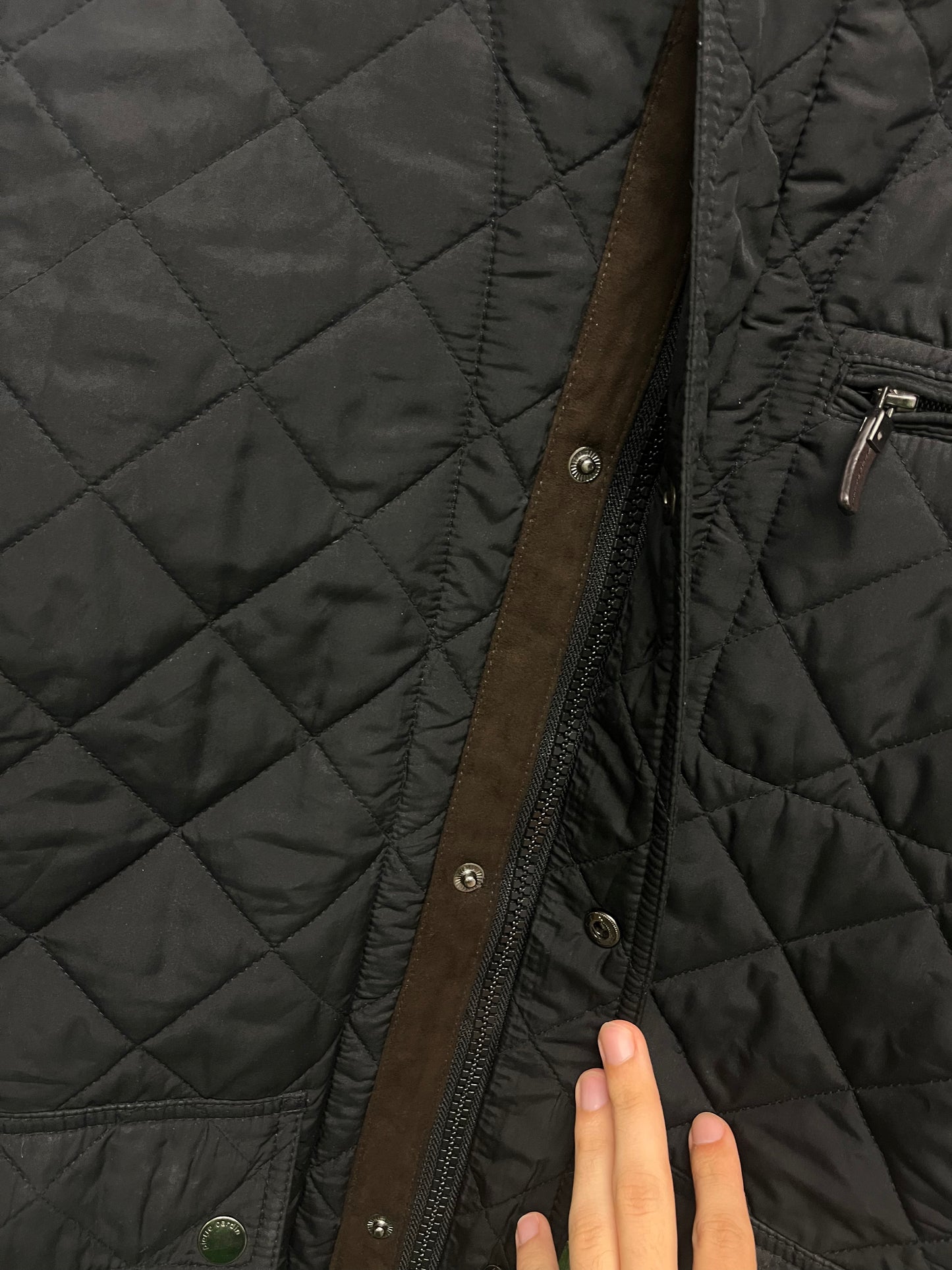 PIERRE CARDIN black nylon biker jacket (S)