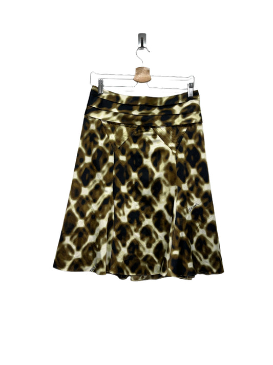 ROBERTO CAVALLI abstract print pleated midi skirt (M)