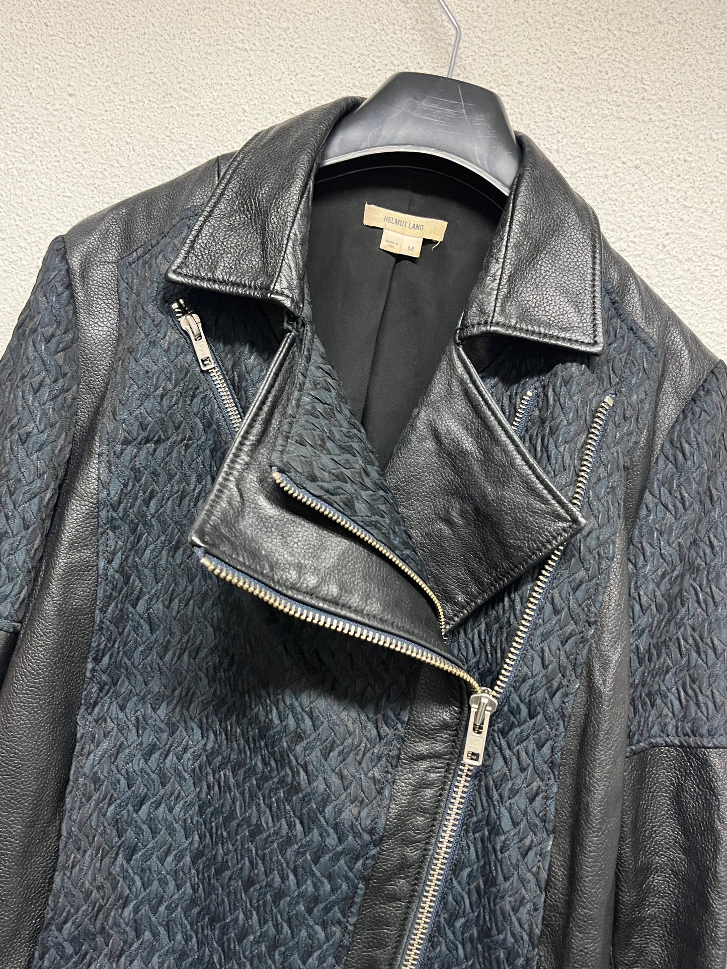 HELMUT LANG leather biker zipped jacket (M)