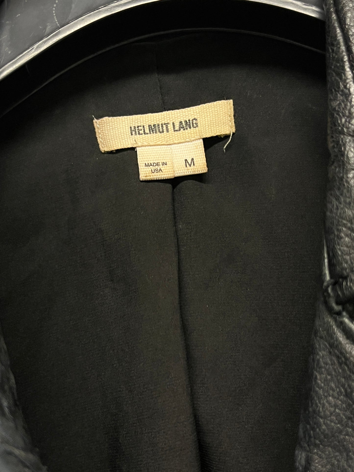 HELMUT LANG leather biker zipped jacket (M)
