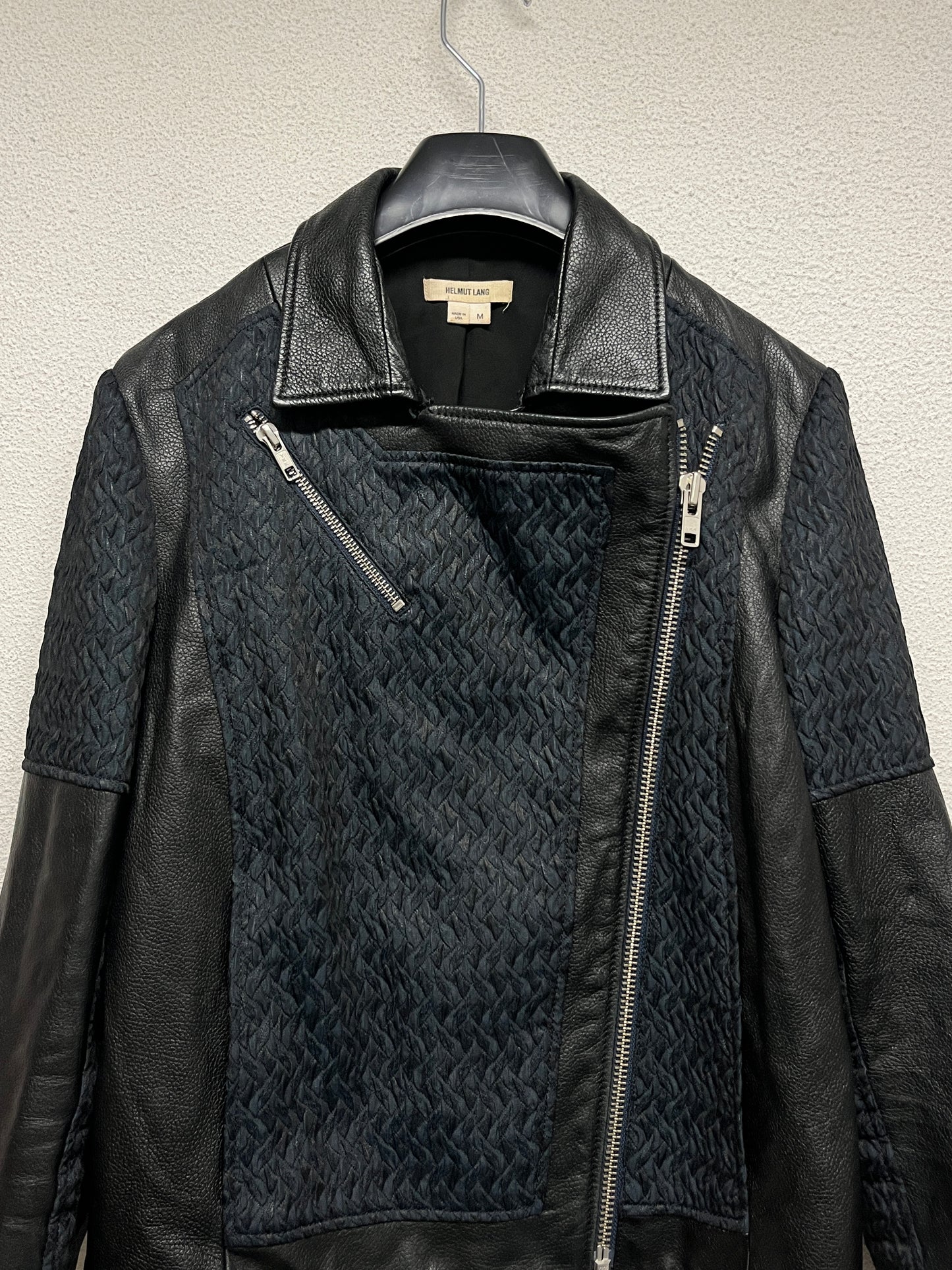 HELMUT LANG leather biker zipped jacket (M)