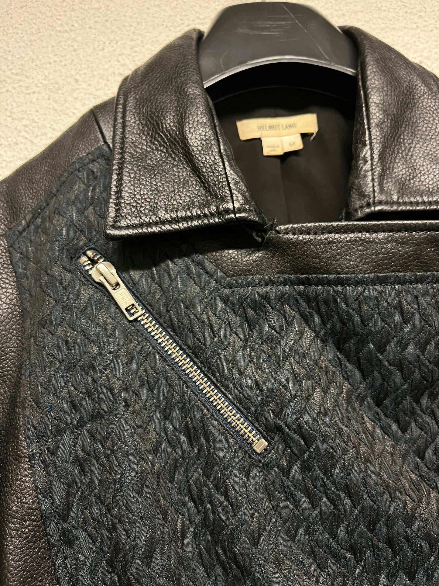 HELMUT LANG leather biker zipped jacket (M)