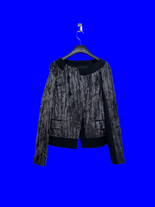 VERSACE asymmetrical abstract texture silk blazer (S/M)