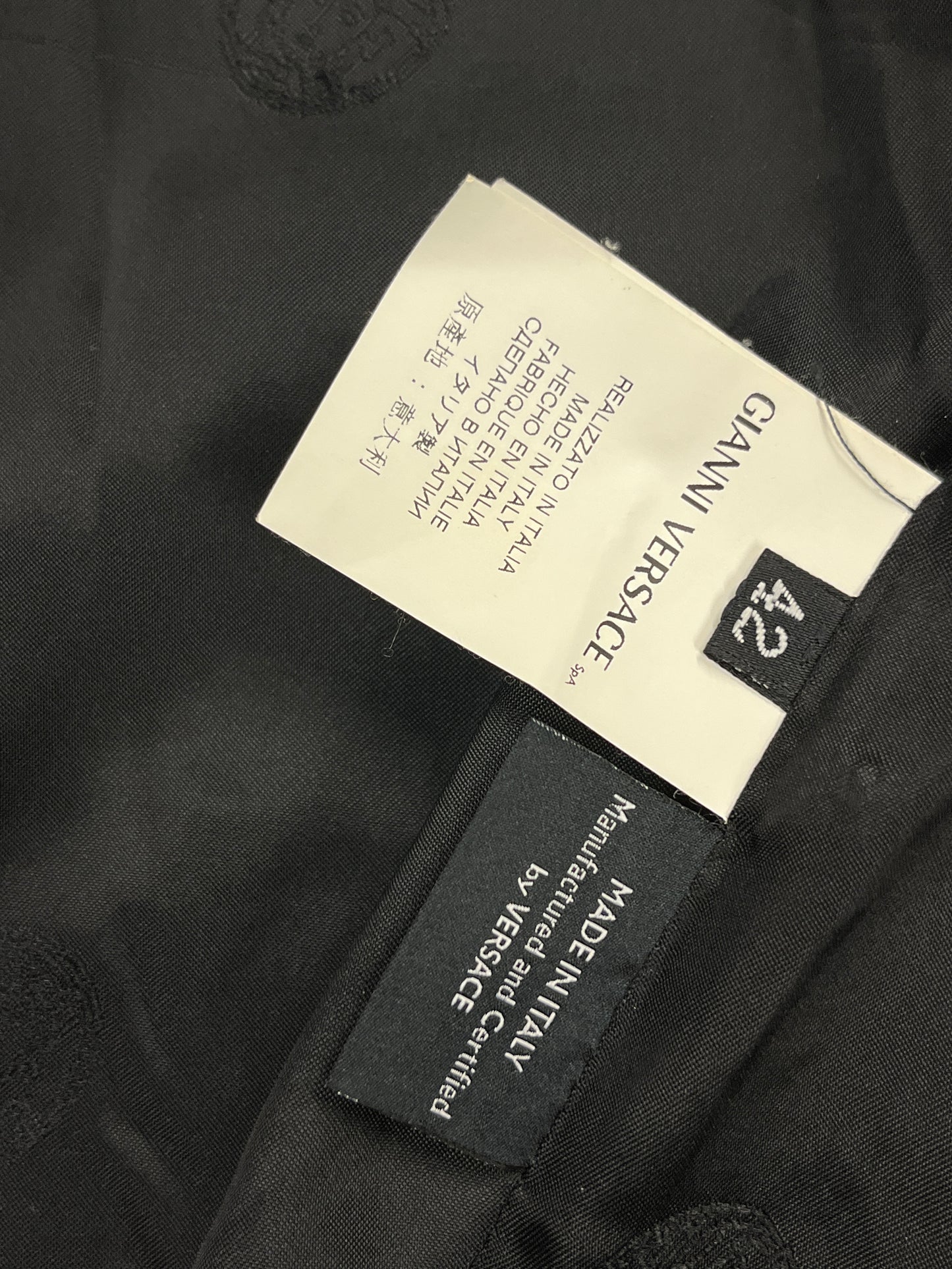 VERSACE asymmetrical abstract texture silk blazer (S/M)