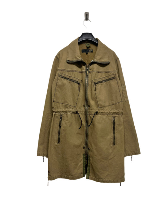 ROBERTO CAVALLI khaki military cargo belted coat (M)