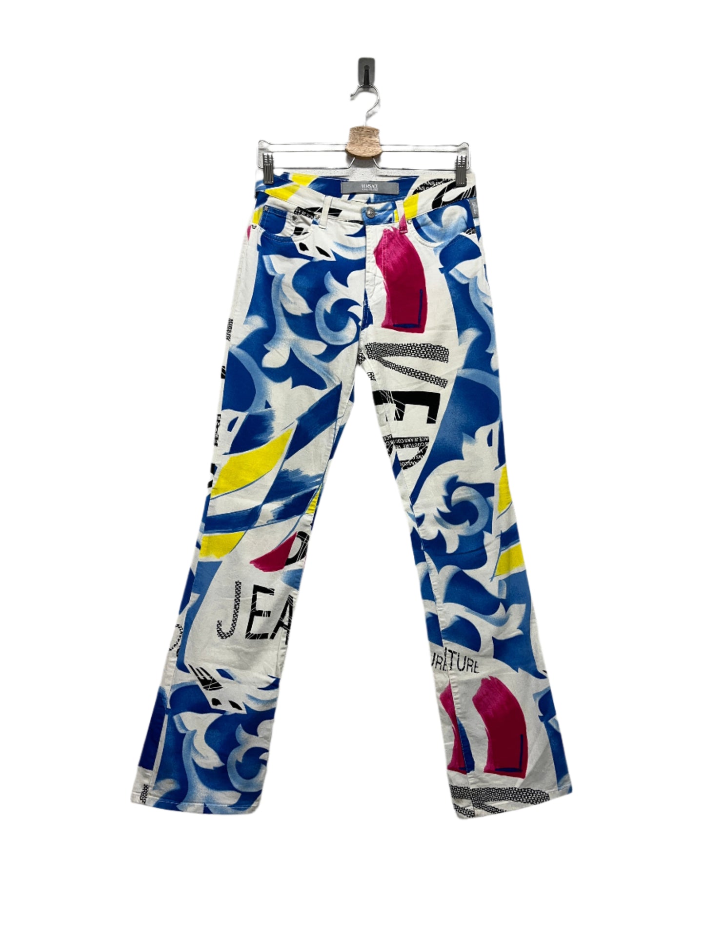 VERSACE stencil effect print trousers (M)