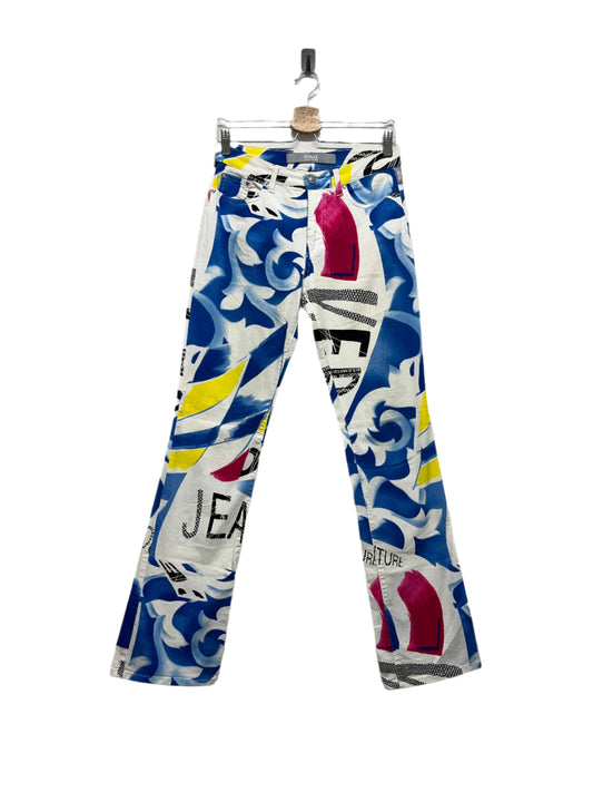 VERSACE stencil effect print trousers (M)