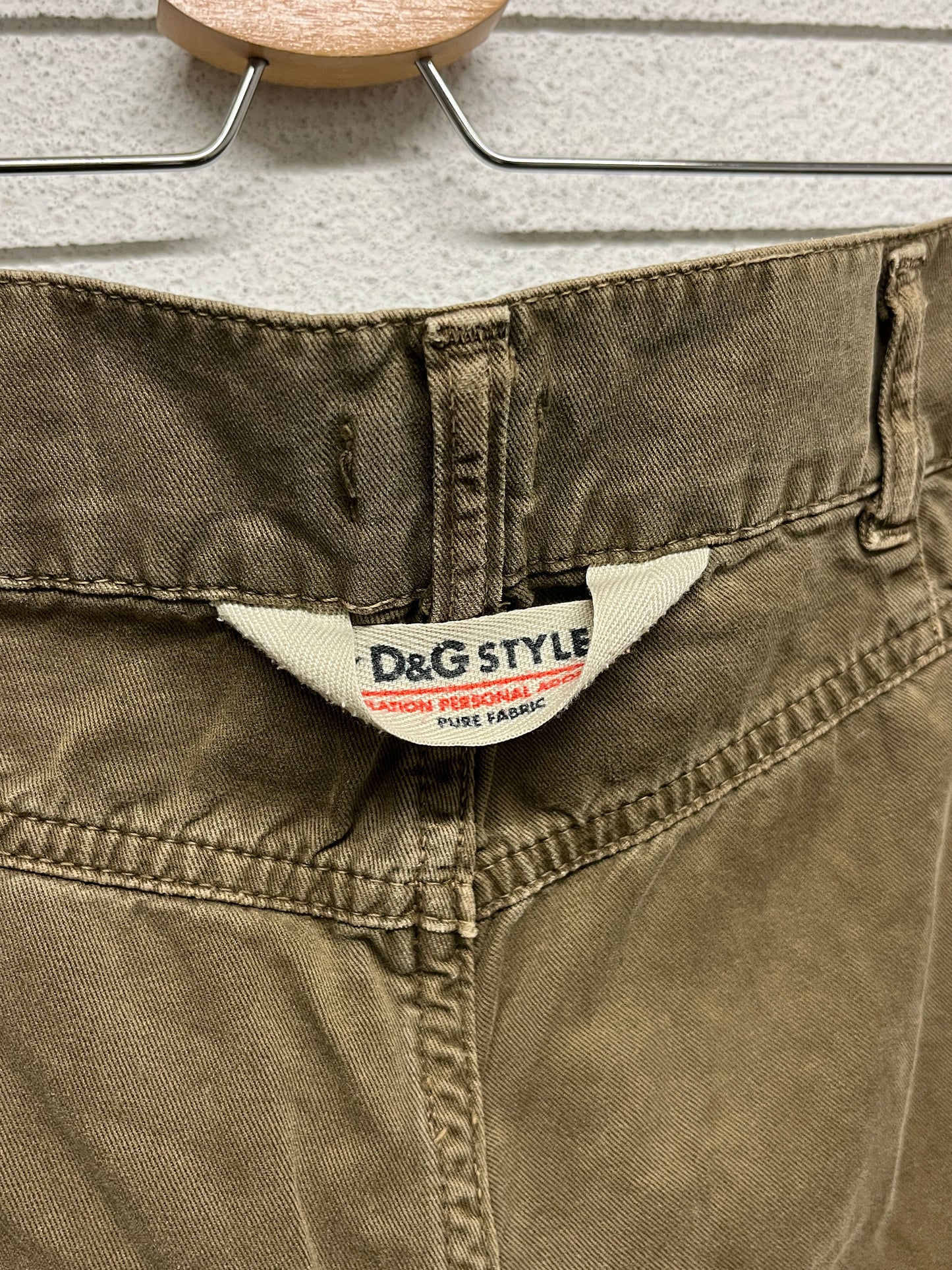 DOLCE & GABBANA khaki cargo bootcut trousers (L)