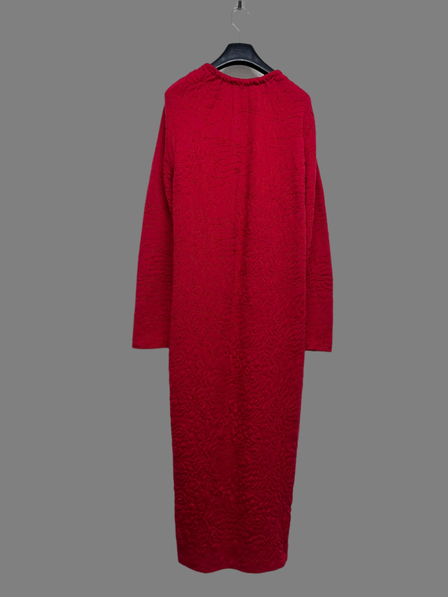 VERSACE maxi wool red long sleeve dress (L)