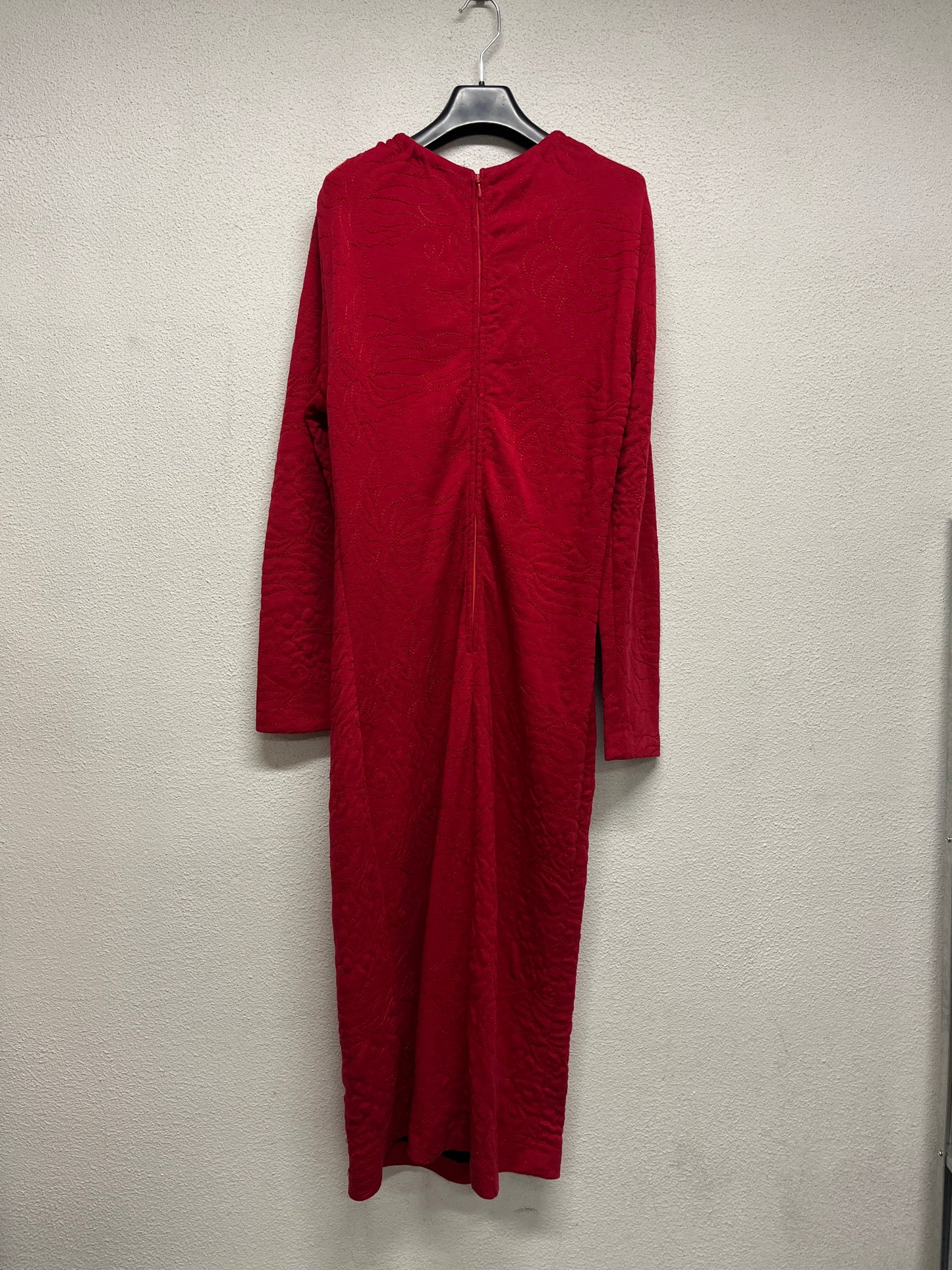 VERSACE maxi wool red long sleeve dress (L)