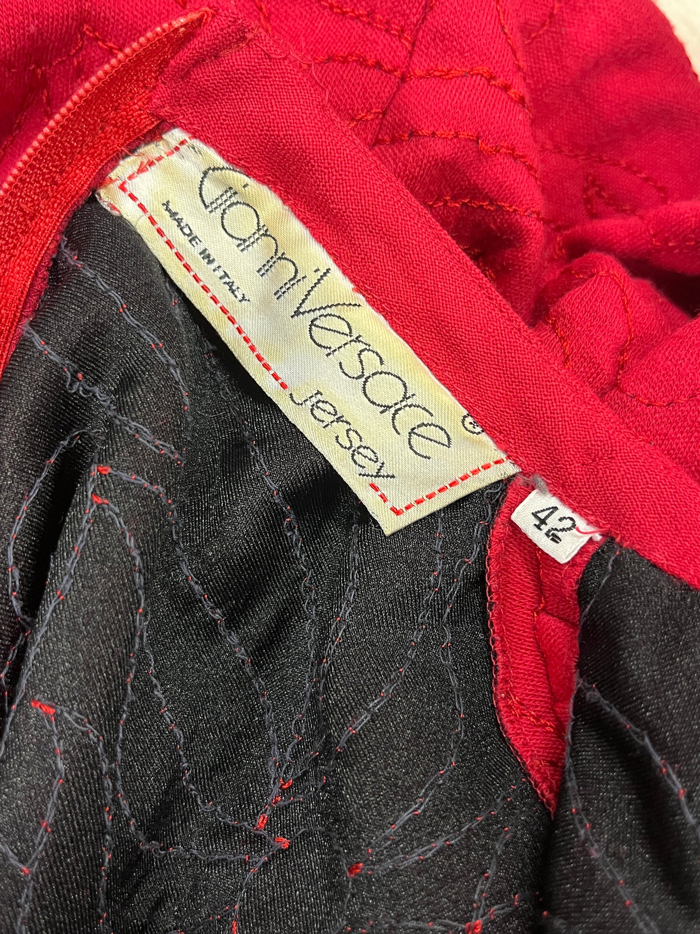 VERSACE maxi wool red long sleeve dress (L)