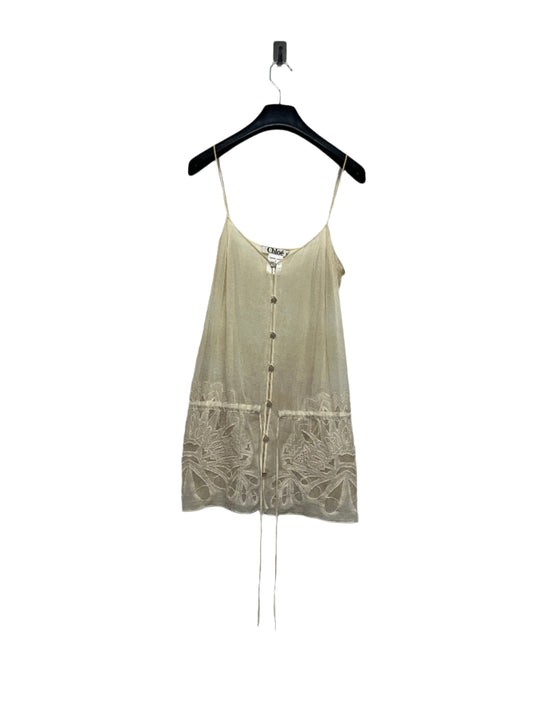 CHLOÉ “porcelaine” cotton sheer button-up top (M)