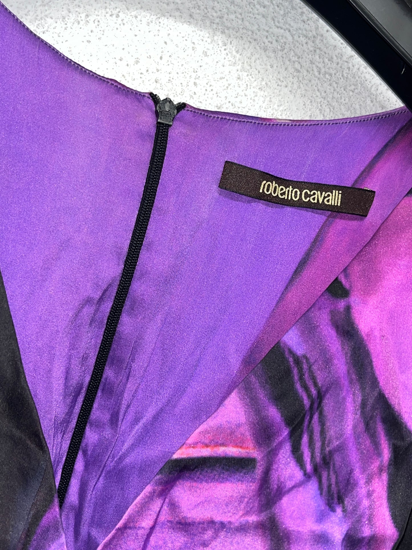 ROBERTO CAVALLI pink graphic sleeveless midi dress (S)