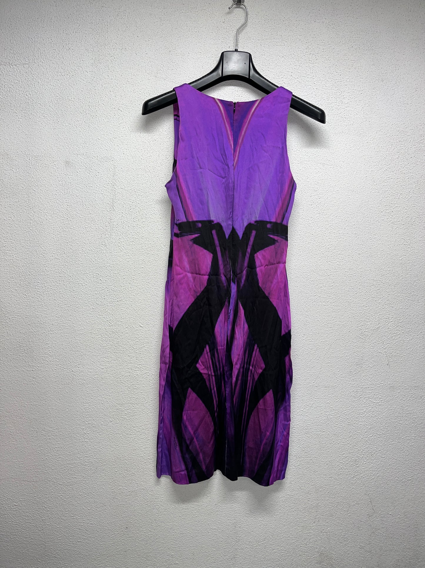 ROBERTO CAVALLI pink graphic sleeveless midi dress (S)