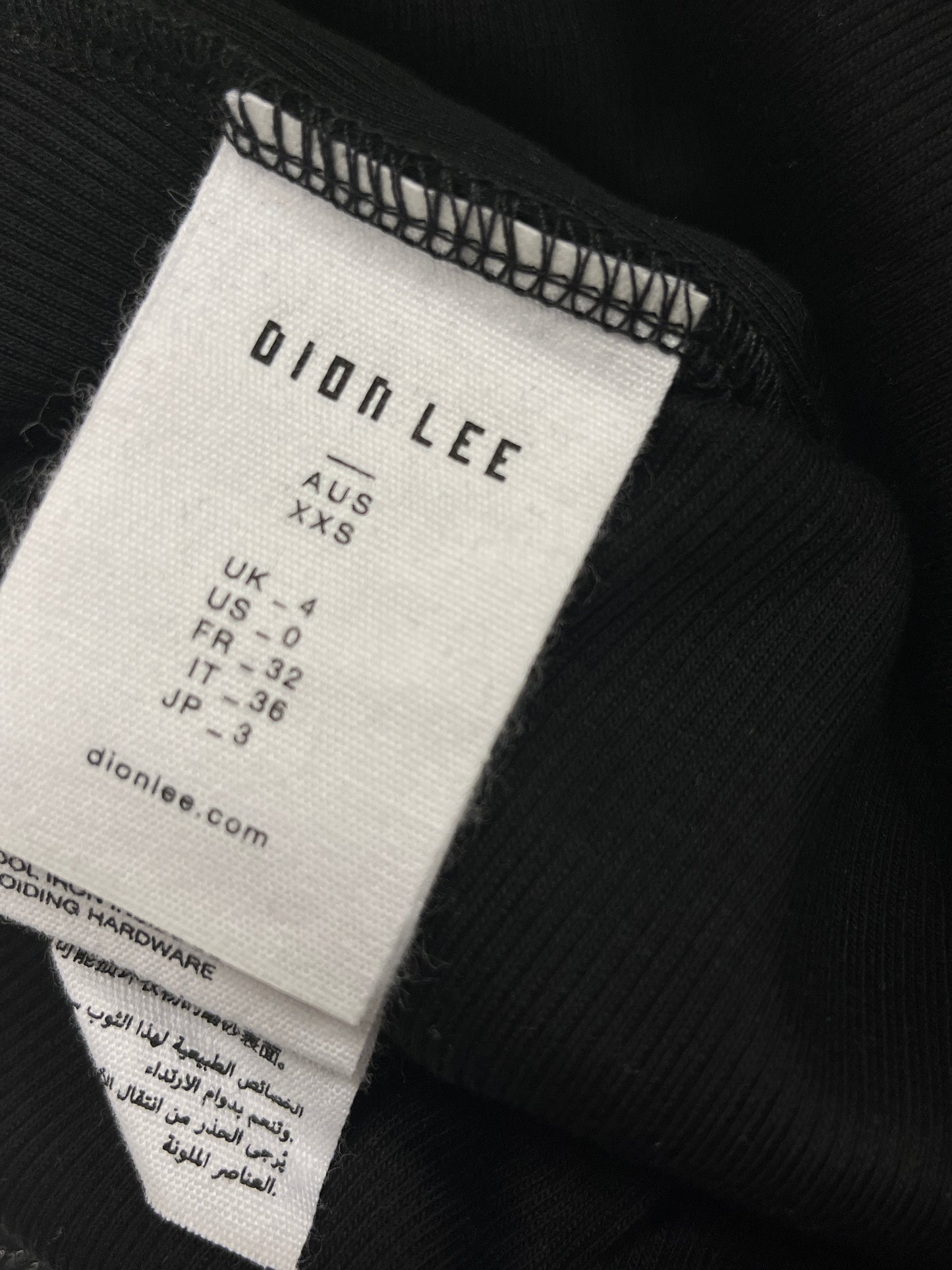 DION LEE sheer ribbed top with chest cut-out and open back (XXS)