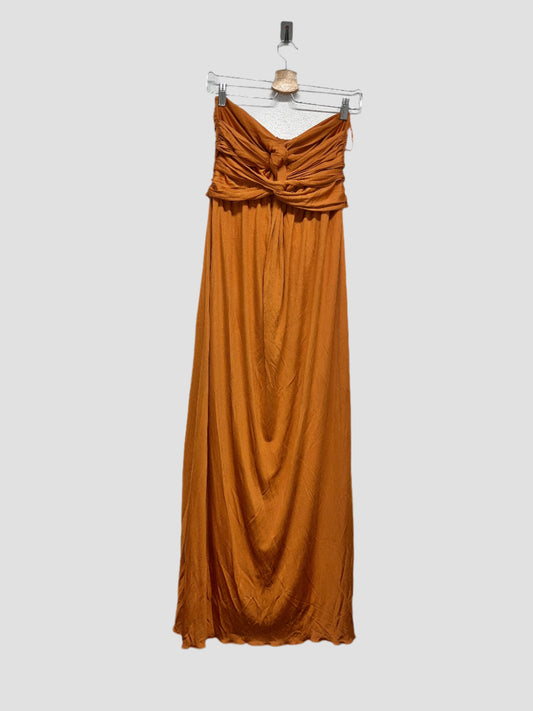 MAX MARA maxi no shoulder viscose and silk dress (S)