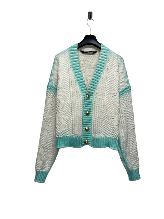 PALM ANGELS cotton gradient boxy fit cardigan with golden buttons (S/L)