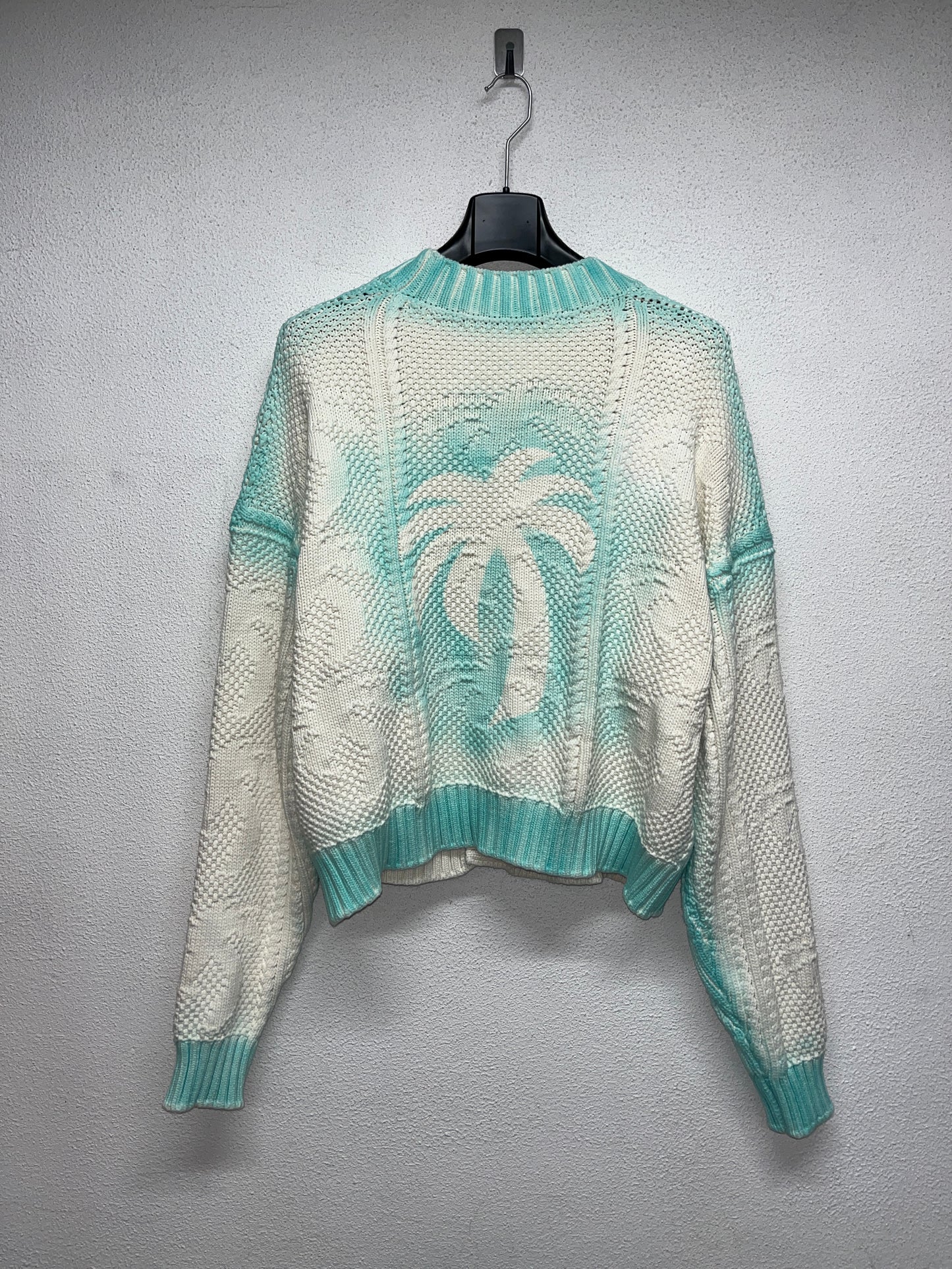 PALM ANGELS cotton gradient boxy fit cardigan with golden buttons (S/L)