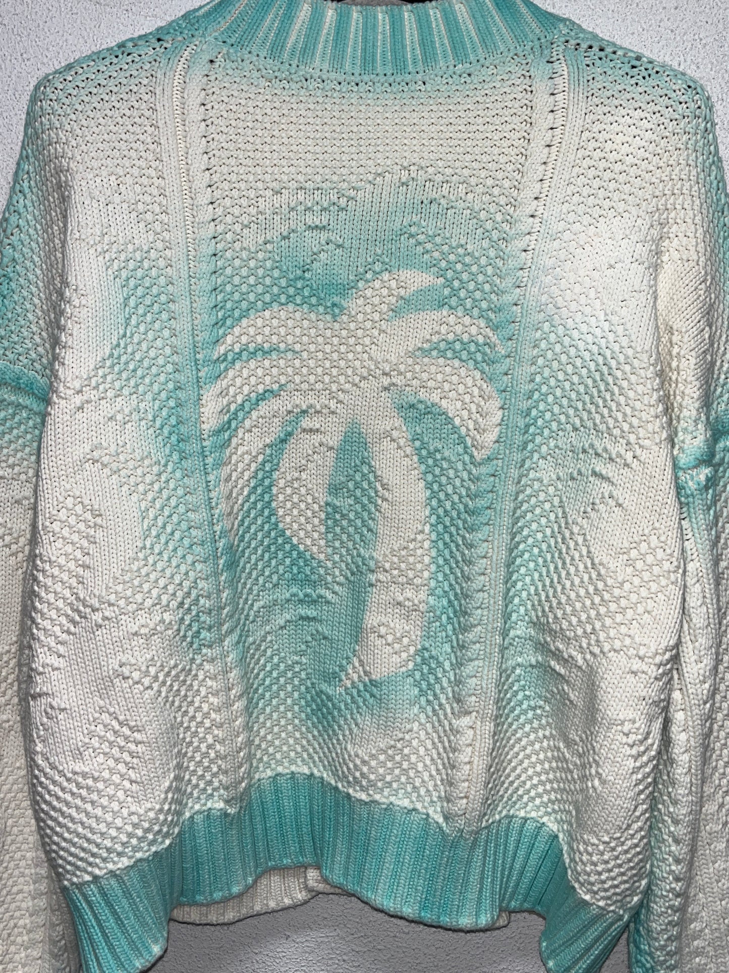 PALM ANGELS cotton gradient boxy fit cardigan with golden buttons (S/L)