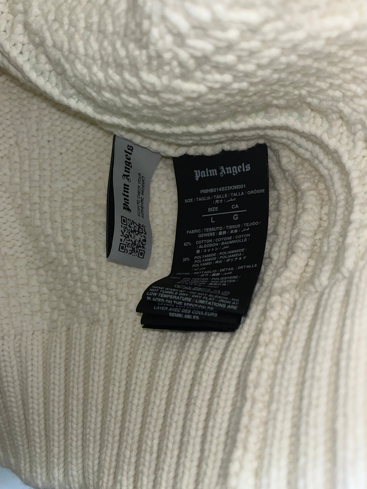 PALM ANGELS cotton gradient boxy fit cardigan with golden buttons (S/L)