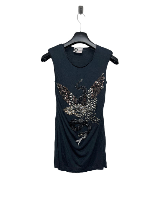 LANVIN sleeveless sequin maxi top or mini dress with shoulder pads (XS)