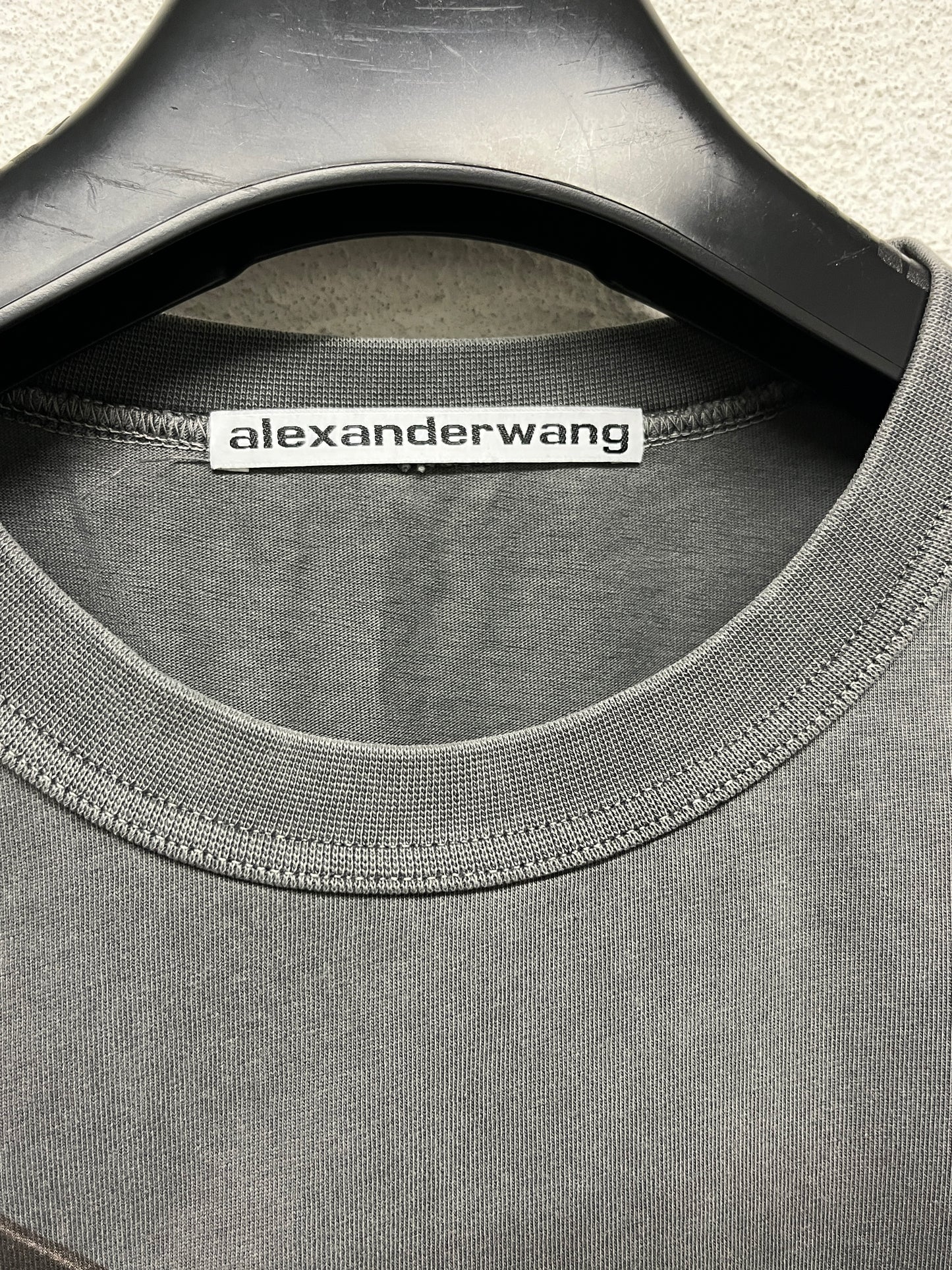 ALEXANDER WANG grey graphic tee with rhinestones (XL)