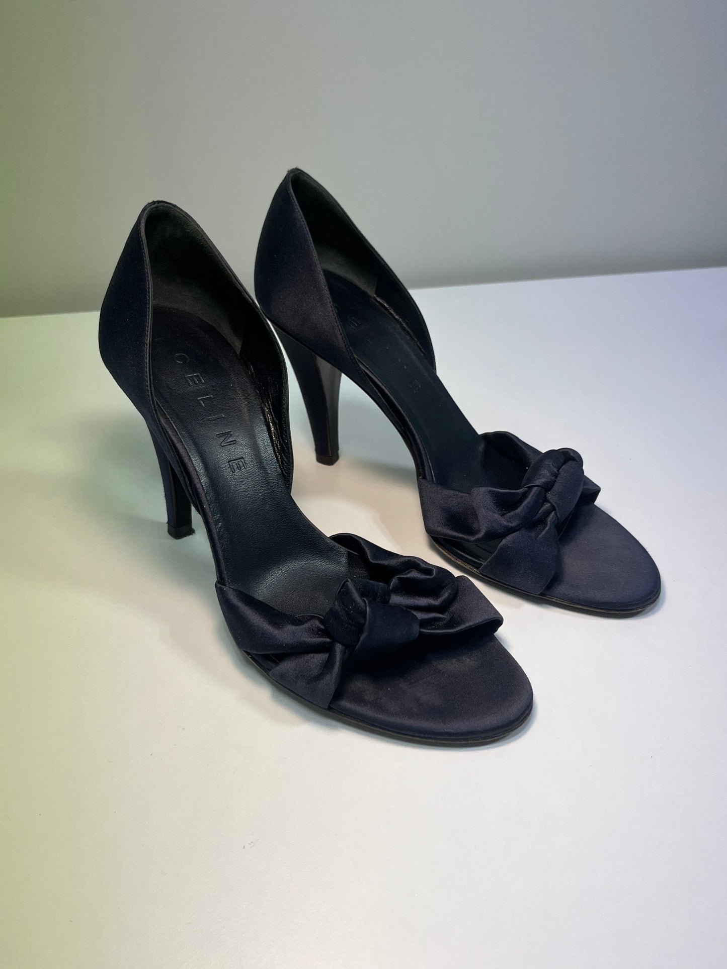 SERGIO ROSSI black leather Shoes with embellished silver details (37.5)