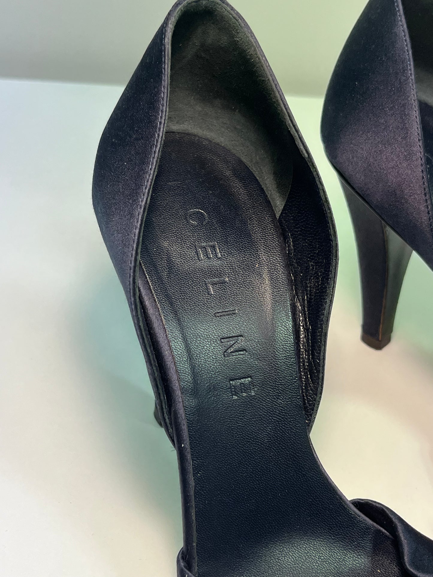 CELINE navy heel sandals (38)