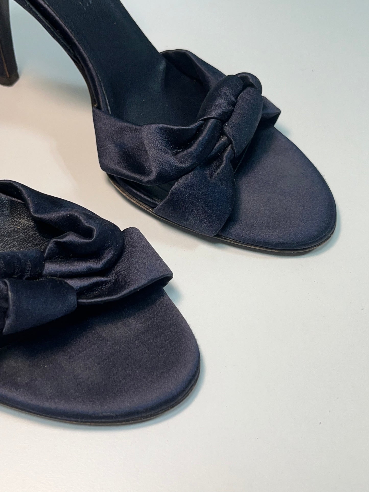 CELINE navy heel sandals (38)