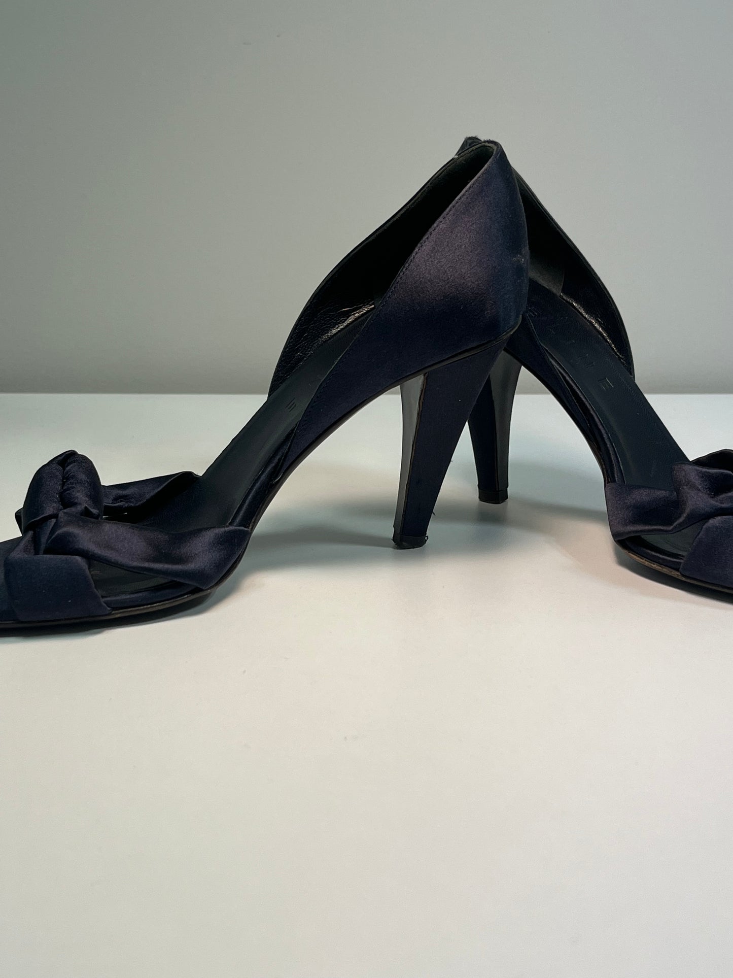 CELINE navy heel sandals (38)