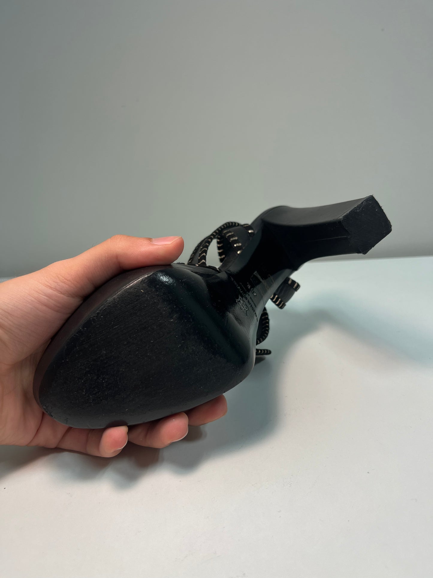 SONIA RYKIEL black leather Sandals (36)