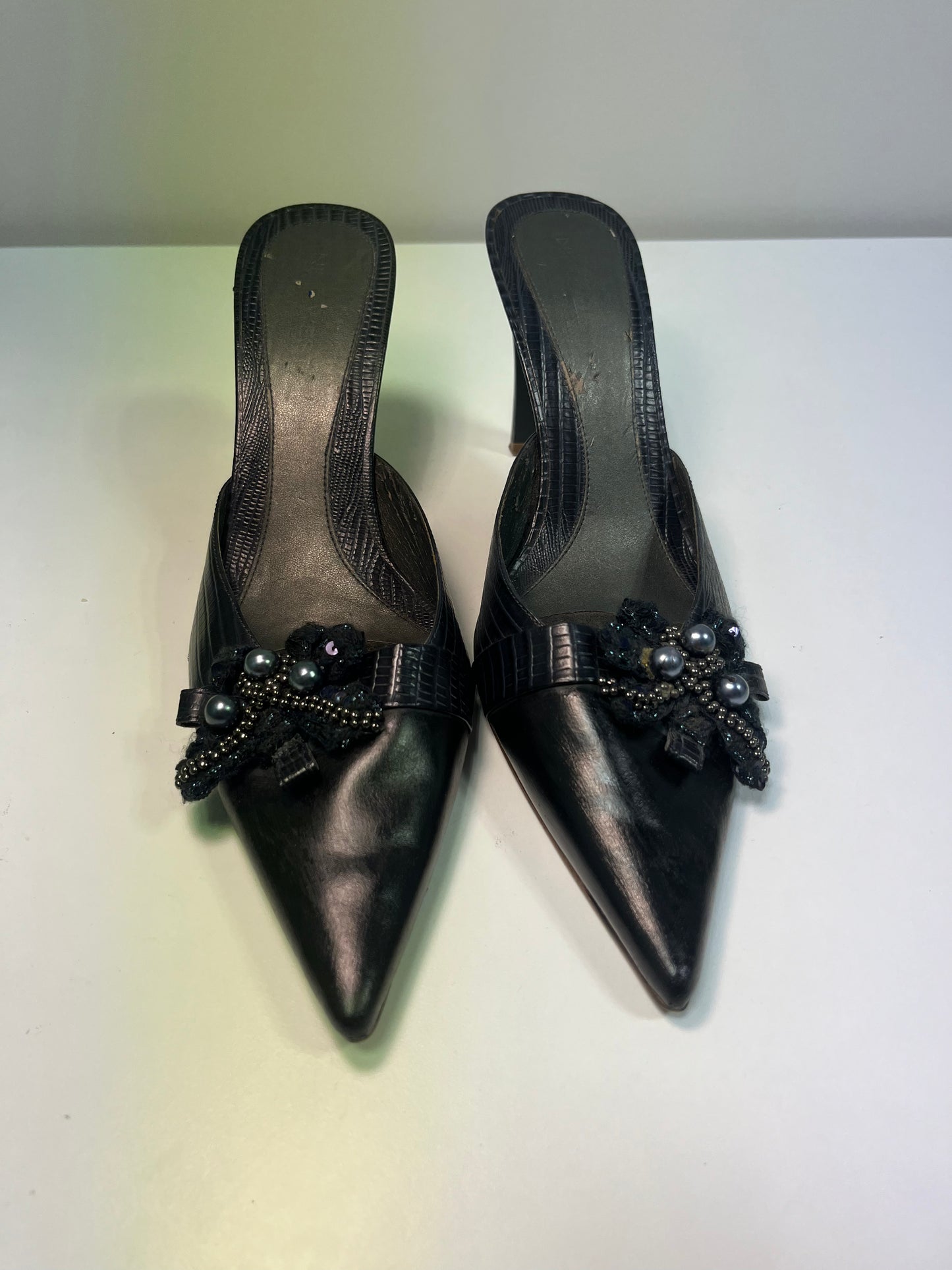 NINE WEST black and navy leather Shoes (39)