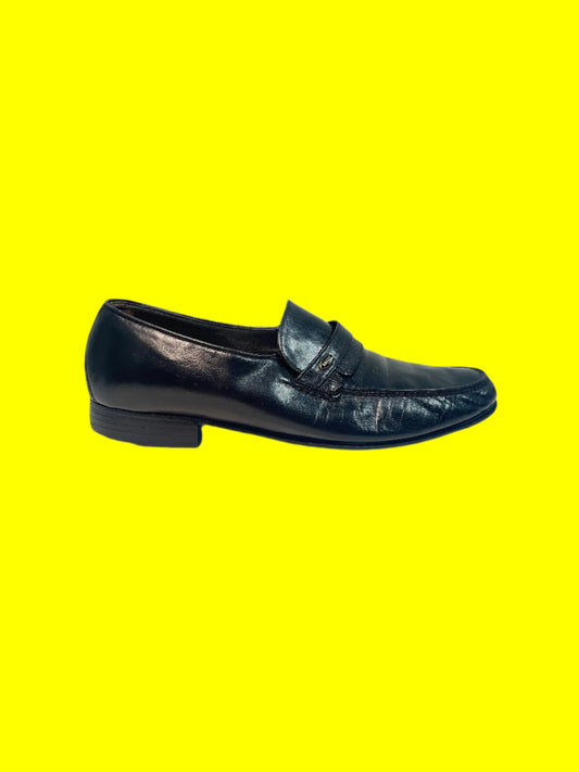 BALLY leather black leather classic loafers (45)