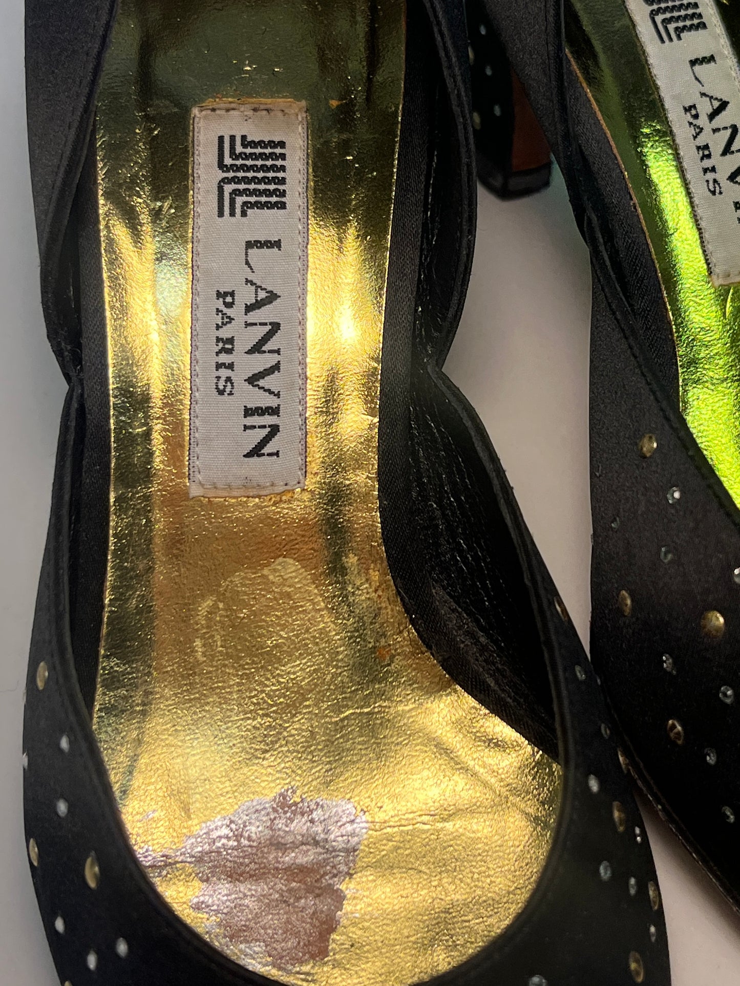 LANVIN gold and silver rhinestones heels (35.5)