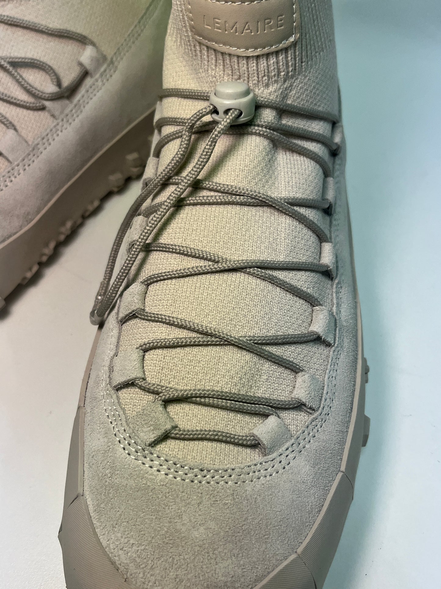 LEMAIRE suede grey-beige high top Vibram Wrap sneakers (41)