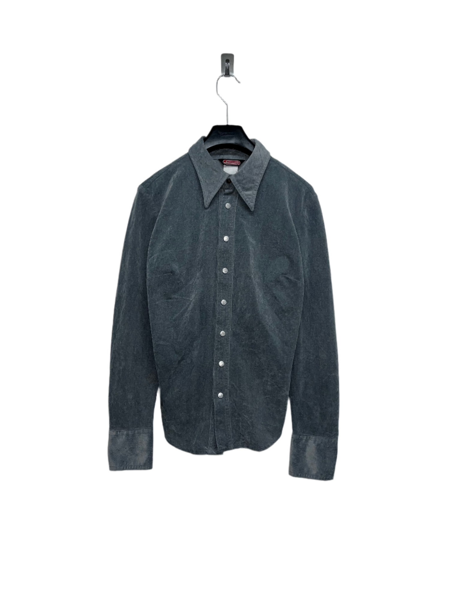 DIESEL velvet blue-grey button up shirt (S)