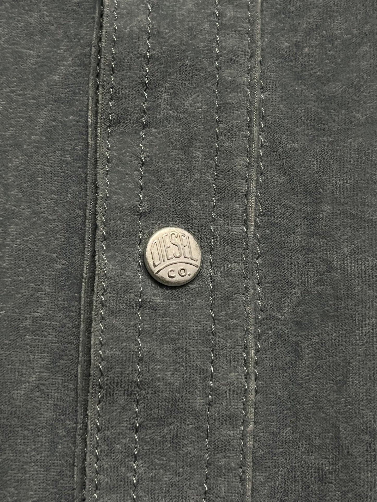 DIESEL velvet blue-grey button up shirt (S)
