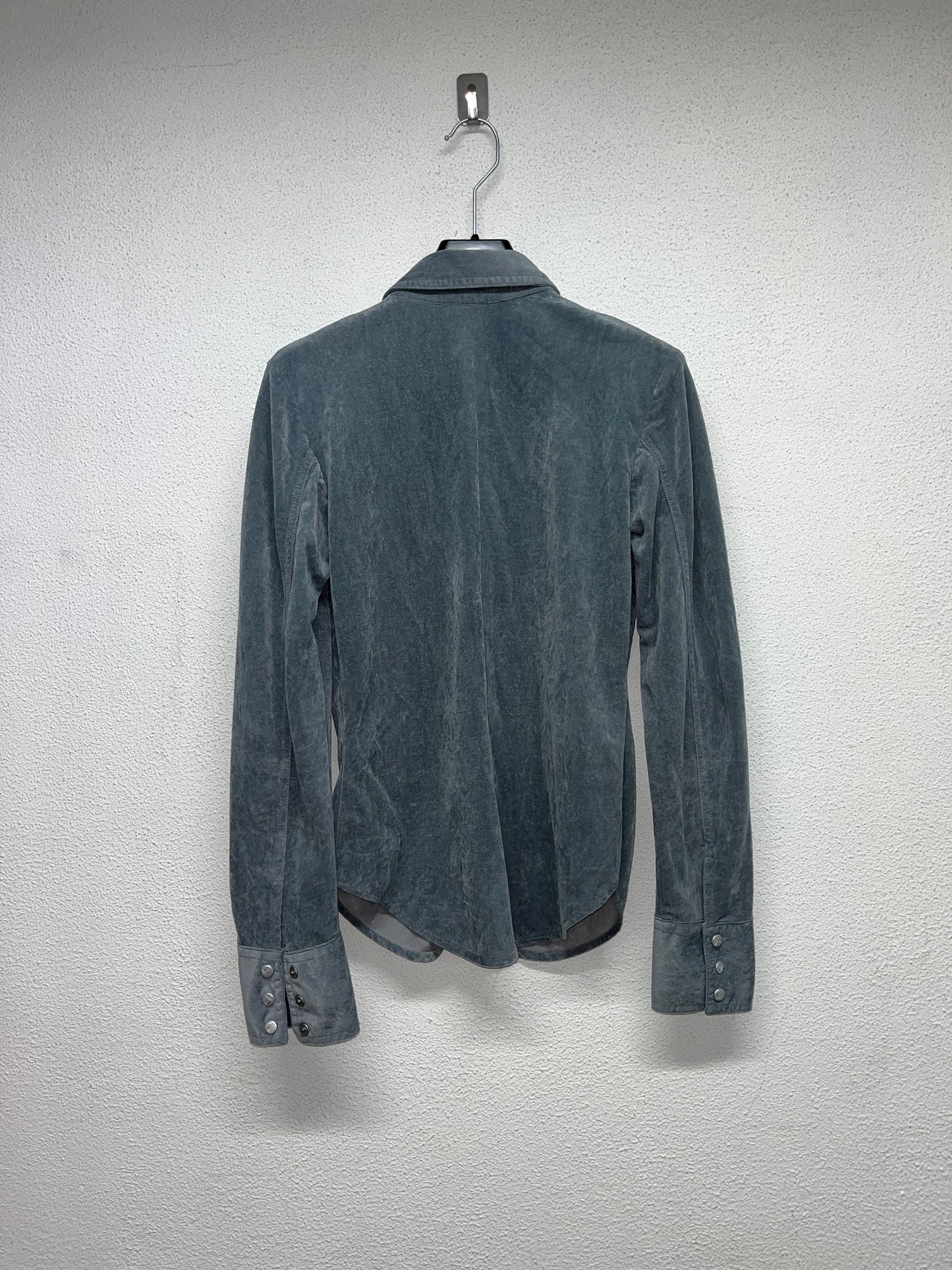 DIESEL velvet blue-grey button up shirt (S)