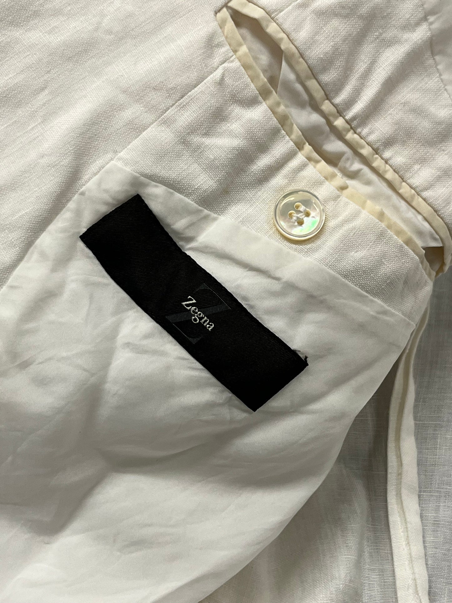 ZEGNA white-cream linen blazer (XL)