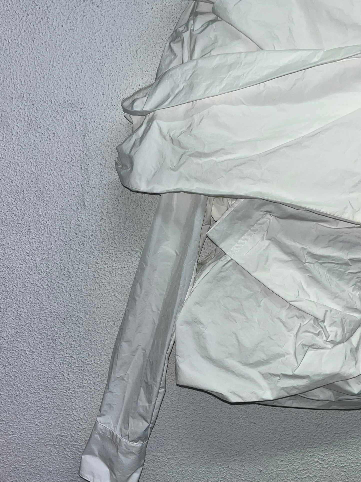 DRIES VAN NOTEN white paper asymmetrical blouse (S)