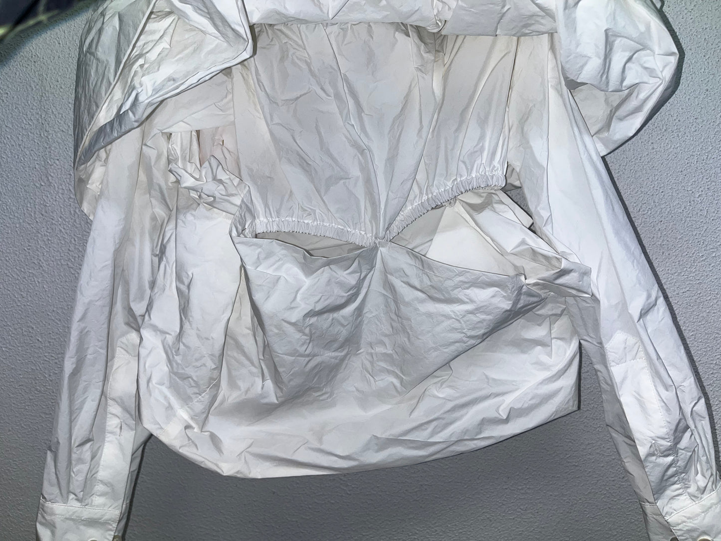 DRIES VAN NOTEN white paper asymmetrical blouse (S)