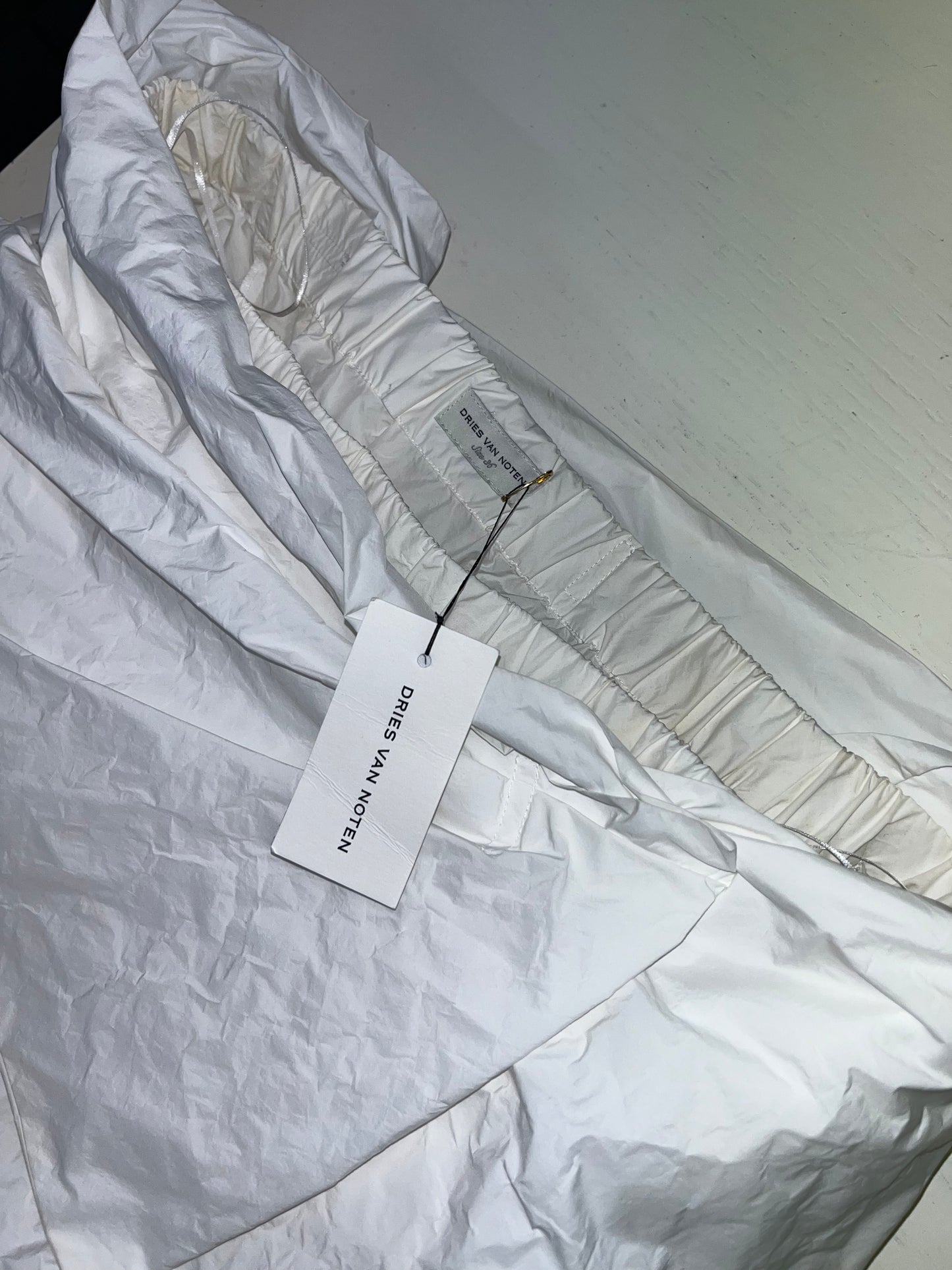 DRIES VAN NOTEN white paper asymmetrical blouse (S)