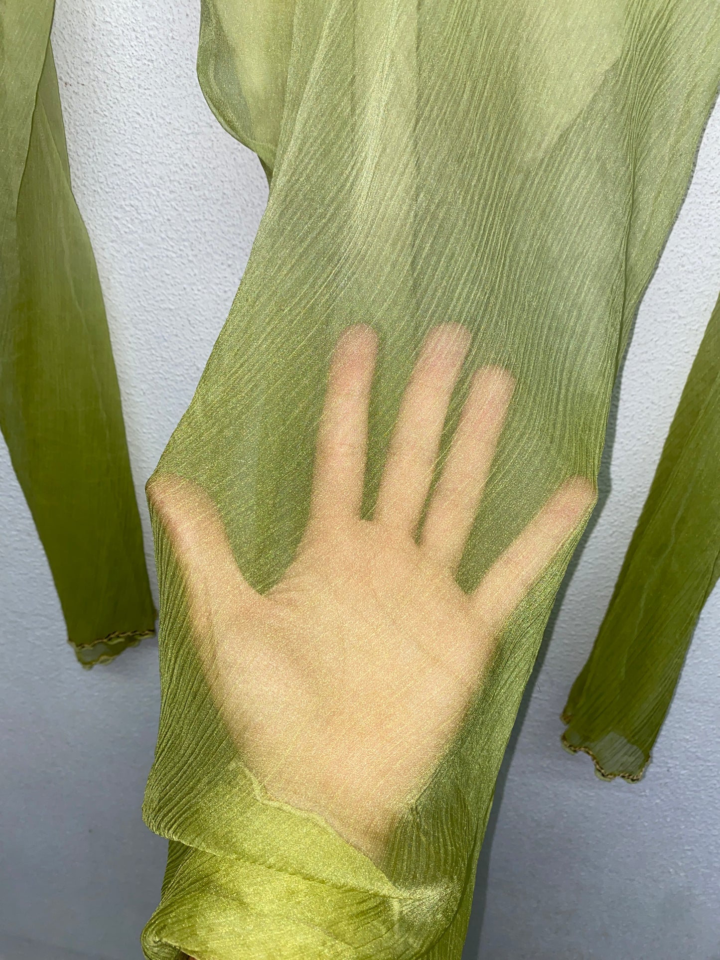 VINTAGE green tail maxi top-dress (M)
